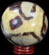 Polished Septarian Sphere - With Stand #43856-1